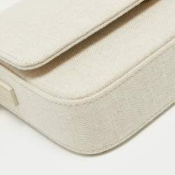 Pre Owned Jacquemus Off White Canvas Le Carinu Logo Shoulder Bag