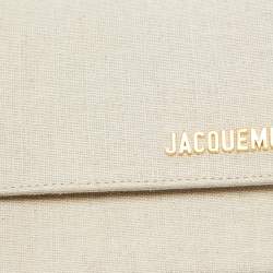 Pre Owned Jacquemus Off White Canvas Le Carinu Logo Shoulder Bag