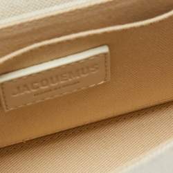 Pre Owned Jacquemus Off White Canvas Le Carinu Logo Shoulder Bag