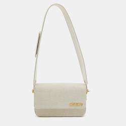 Pre Owned Jacquemus Off White Canvas Le Carinu Logo Shoulder Bag