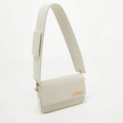 Pre Owned Jacquemus Off White Canvas Le Carinu Logo Shoulder Bag