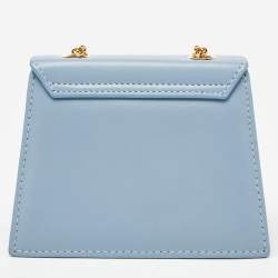 Pre Owned Jacquemus Light Blue Leather Mini Le Piccolo Chain Bag