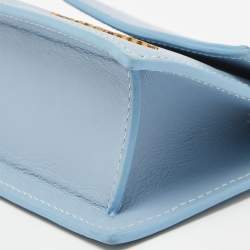 Pre Owned Jacquemus Light Blue Leather Mini Le Piccolo Chain Bag