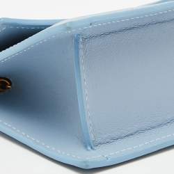 Pre Owned Jacquemus Light Blue Leather Mini Le Piccolo Chain Bag