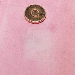 مملوكة مسبقًا Jacquemus Pink Croc Embossed Suede Long Le Chiquito Top Handle Bag