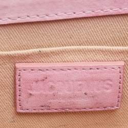 مملوكة مسبقًا Jacquemus Pink Croc Embossed Suede Long Le Chiquito Top Handle Bag
