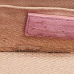 مملوكة مسبقًا Jacquemus Pink Croc Embossed Suede Long Le Chiquito Top Handle Bag
