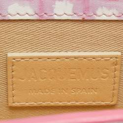 Jacquemus Pink/White Checkered Leather Mini Le Chiquito Top Handle Bag