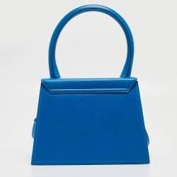 Jacquemus Blue Leather Grand Le Chiquito Top Handle Bag