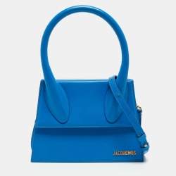 Jacquemus Blue Leather Grand Le Chiquito Top Handle Bag