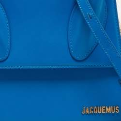 Jacquemus Blue Leather Grand Le Chiquito Top Handle Bag