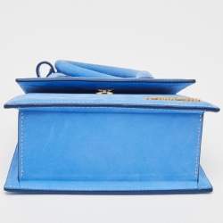 Pre Owned Jacquemus Blue Nubuck Leather Le Chiquito Noeud Top Handle Bag