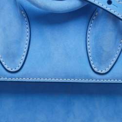 Pre Owned Jacquemus Blue Nubuck Leather Le Chiquito Noeud Top Handle Bag