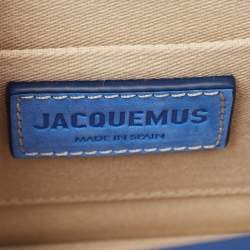 Pre Owned Jacquemus Blue Nubuck Leather Le Chiquito Noeud Top Handle Bag