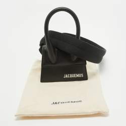 Pre Owned Jacquemus Black Leather Mini Le Chiquito Top Handle Bag