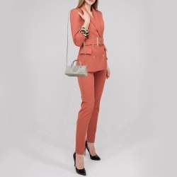 Pre Owned Jacquemus Grey Nubuck Leather Le Porte Lunettes Triangle Bag