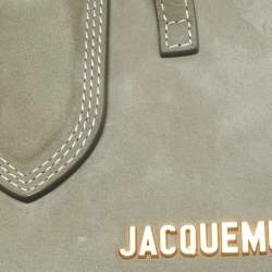 Pre Owned Jacquemus Grey Nubuck Leather Le Porte Lunettes Triangle Bag