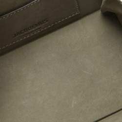 Pre Owned Jacquemus Grey Nubuck Leather Le Porte Lunettes Triangle Bag