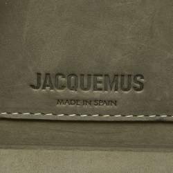 Pre Owned Jacquemus Grey Nubuck Leather Le Porte Lunettes Triangle Bag