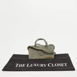 Pre Owned Jacquemus Grey Nubuck Leather Le Porte Lunettes Triangle Bag