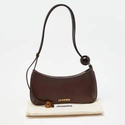 Pre Owned Jacquemus Brown Leather Le Bisou Perle Shoulder Bag