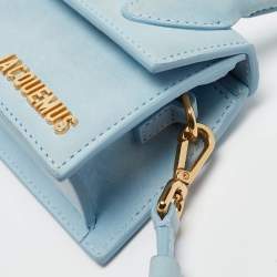 Pre Owned Jacquemus Light Blue Nubuck Leather Mini Le Chiquito Top Handle Bag