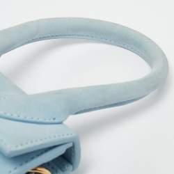 Pre Owned Jacquemus Light Blue Nubuck Leather Mini Le Chiquito Top Handle Bag