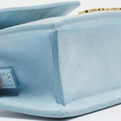Pre Owned Jacquemus Light Blue Nubuck Leather Mini Le Chiquito Top Handle Bag