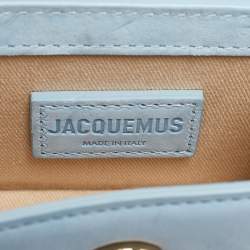 Pre Owned Jacquemus Light Blue Nubuck Leather Mini Le Chiquito Top Handle Bag