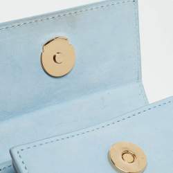 Pre Owned Jacquemus Light Blue Nubuck Leather Mini Le Chiquito Top Handle Bag