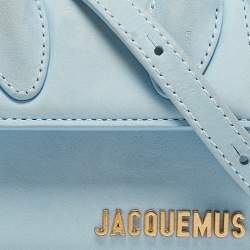 Pre Owned Jacquemus Light Blue Nubuck Leather Mini Le Chiquito Top Handle Bag