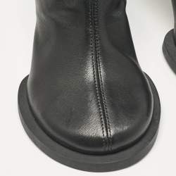 Jacquemus Black Leather Carré Ronds Over The Knee Boots Size 36