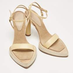 Jacquemus Yellow Leather Novio Sandals Size 37