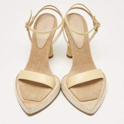 Jacquemus Yellow Leather Novio Sandals Size 37