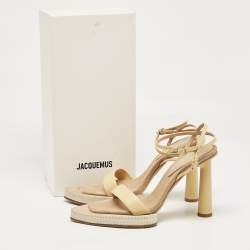 Jacquemus Yellow Leather Novio Sandals Size 37