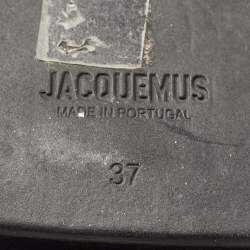  Jacquemus Black Leather Les Carrés Ronds Ankle Wrap Sandals Size 37