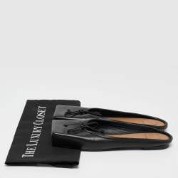 Jacquemus Black Leather Square Toe Mules Size 37