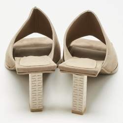 Pre Owned Jacquemus Beige Suede Open Toe Mules Size 40