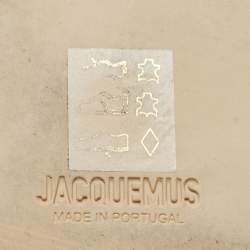 Pre Owned Jacquemus White Leather 'Les Carrés Ronds 75 Asymmetrical Sandals Size 39