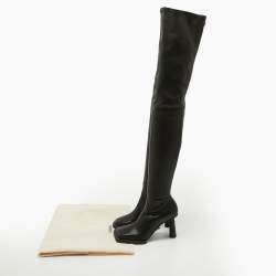 Jacquemus Black Leather Knee Length Boots Size 36