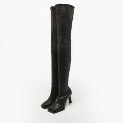 Jacquemus Black Leather Knee Length Boots Size 36