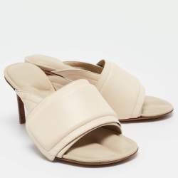 Jacquemus Cream Leather Piscine Les Mules Size 35