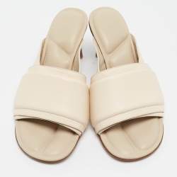 Jacquemus Cream Leather Piscine Les Mules Size 35