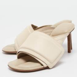 Jacquemus Cream Leather Piscine Les Mules Size 35
