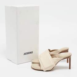 Jacquemus Cream Leather Piscine Les Mules Size 35