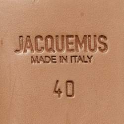 Jacquemus Black Leather Puffy Thong Sandals Size 40