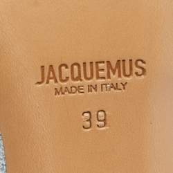 Jacquemus Blue/Grey Fabric and Leather La Banana Sandals Size 39