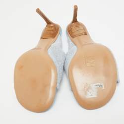 Jacquemus Blue/Grey Fabric and Leather La Banana Sandals Size 39