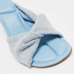 Jacquemus Blue/Grey Fabric and Leather La Banana Sandals Size 39