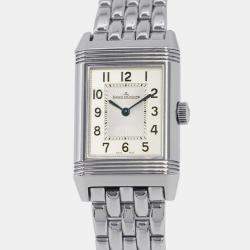 Jaeger LeCoultre Stainless Steel Silver Dial Reverso Classic Small W21mm H34.3mm